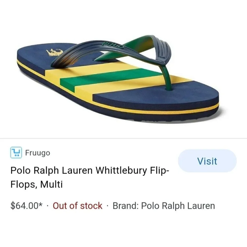 Polo Ralph Lauren Whittlebury Flip-Flops - Size 9/10